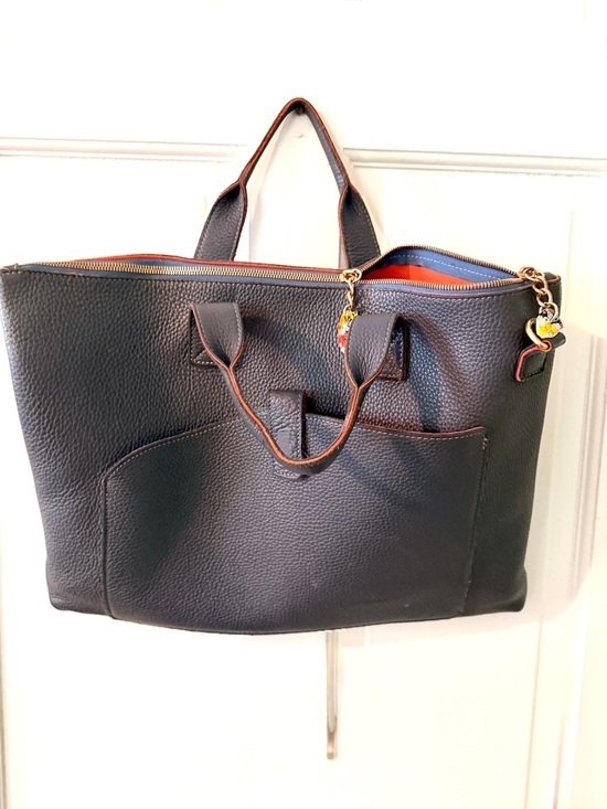 Terrida Handbags - TERRIDA Luxury Travel Bag - Leather Laptop Tote with Orange Trim